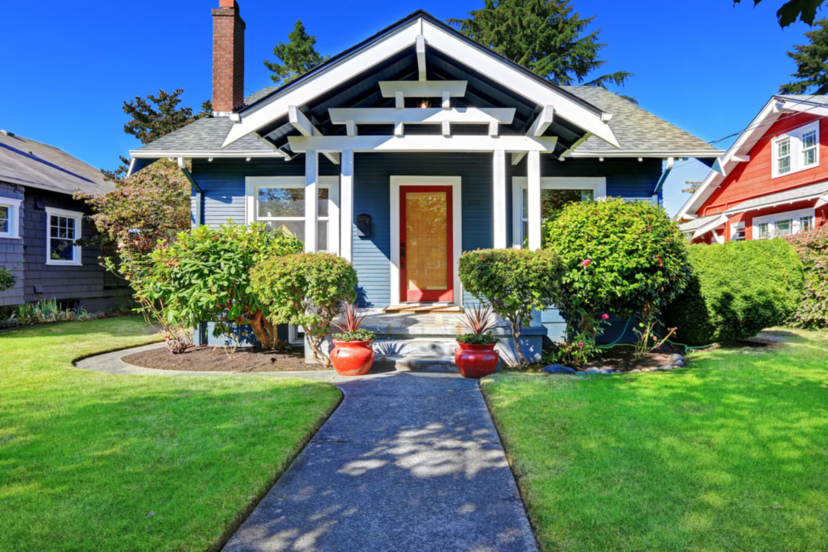 The exterior of a house, enhancing curb appeal for staging a house