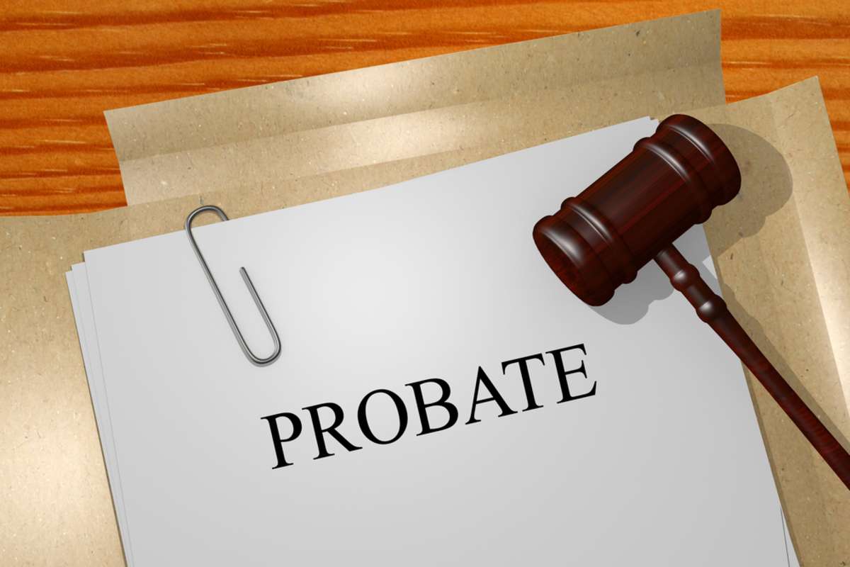 Probate on a document, probate court concept. 